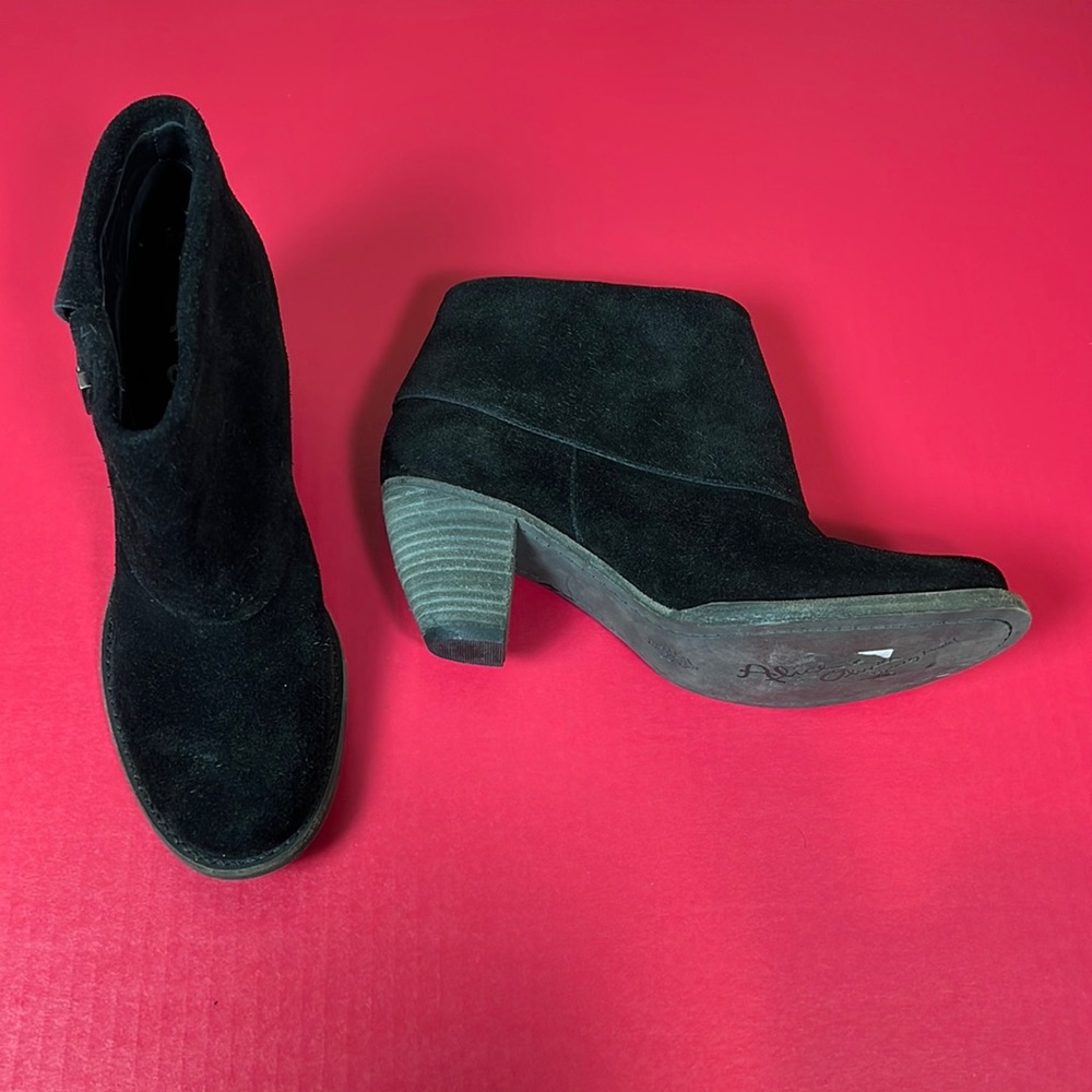 Alice + Olivia Black Suede Leather Ankle Boots 38